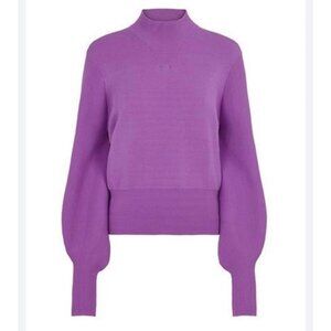 Just Female Alma Knit Purple Balloon Sleeve Sweater Women’s Size M P27